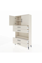 Arges Dolap 3 Raflı 4 Çekmeceli 2 Kapaklı 88x30x163 Aytaşı-Aytaşı