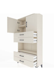 Arges Dolap 3 Raflı 4 Çekmeceli 2 Kapaklı 88x30x163 Aytaşı-Aytaşı