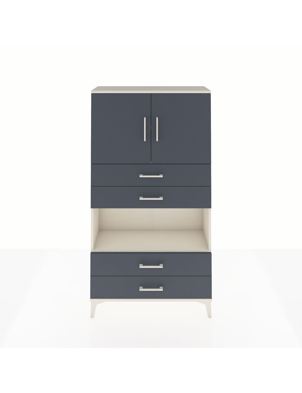 Arges Dolap 3 Raflı 4 Çekmeceli 2 Kapaklı 88x30x163 Aytaşı-Antrasit