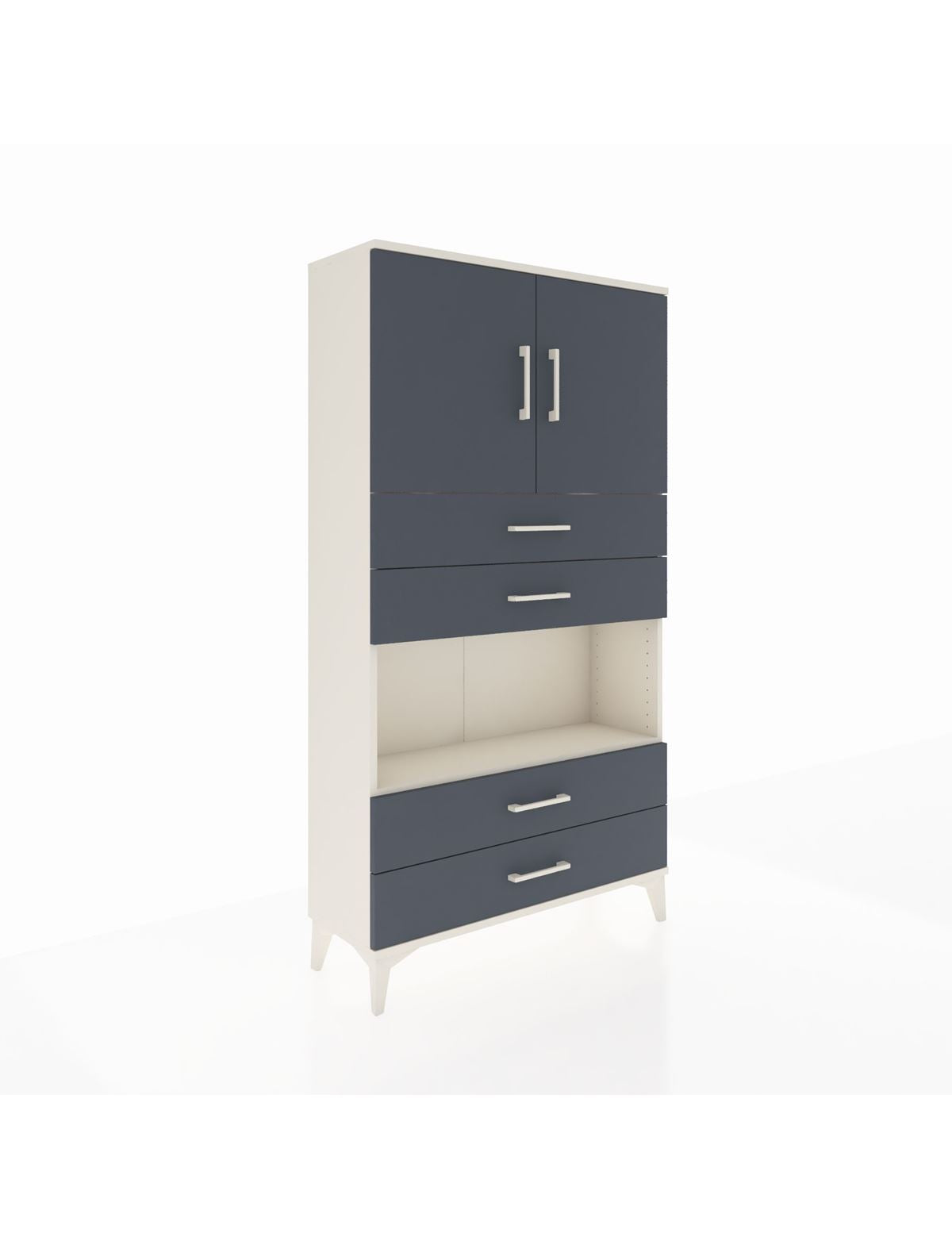 Arges Dolap 3 Raflı 4 Çekmeceli 2 Kapaklı 88x30x163 Aytaşı-Antrasit