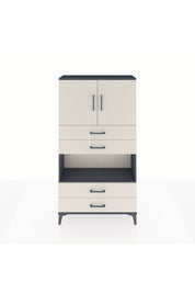 Arges Dolap 3 Raflı 4 Çekmeceli 2 Kapaklı 88x30x163 Antrasit-Aytaşı