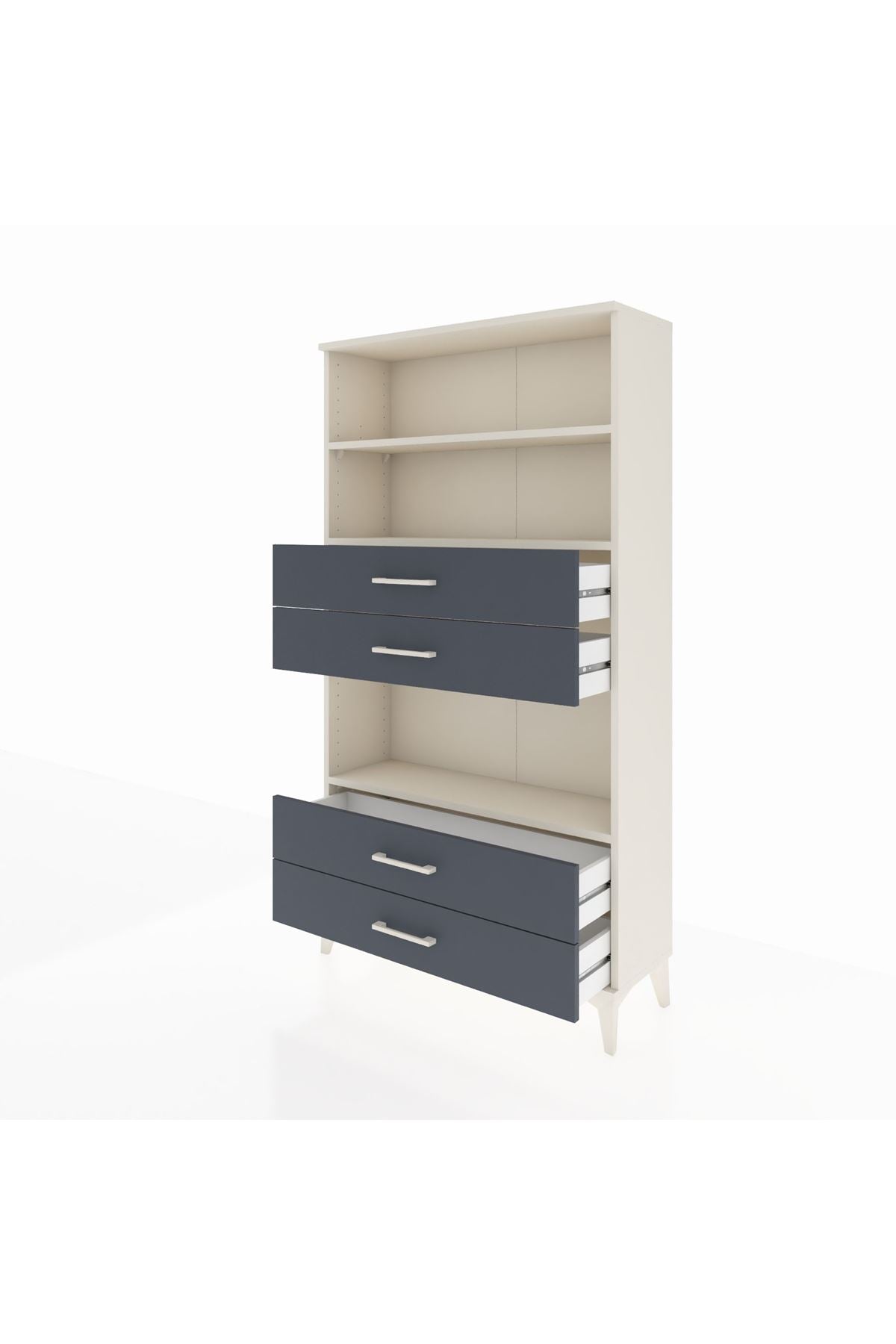 Arges Dolap 3 Raflı 4 Çekmeceli 88x30x163 Aytaşı-Antrasit