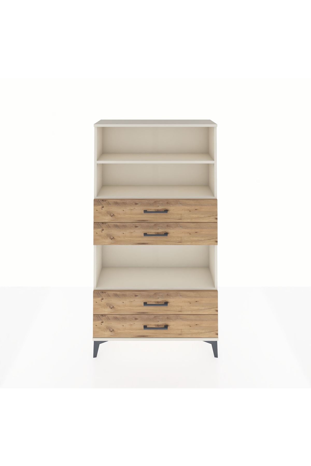 Arges Dolap 3 Raflı 4 Çekmeceli 88x30x163 Aytaşı-Çam