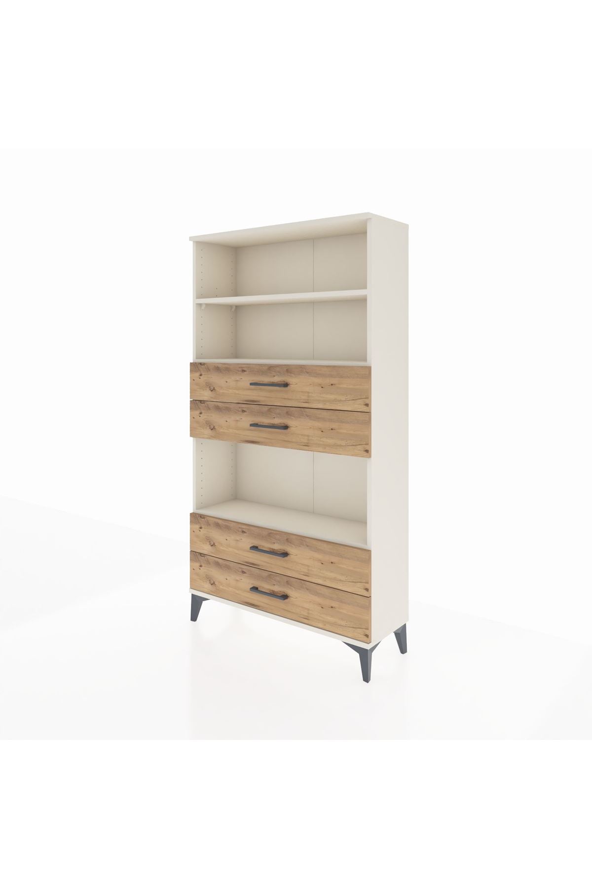 Arges Dolap 3 Raflı 4 Çekmeceli 88x30x163 Aytaşı-Çam