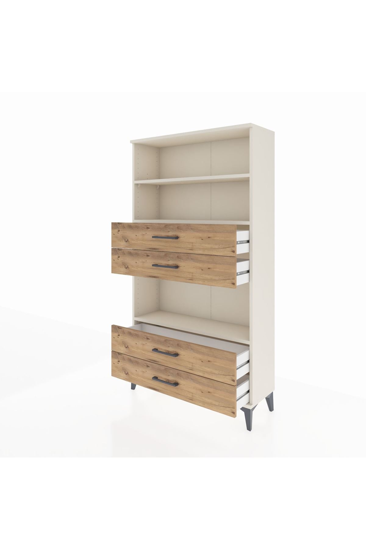 Arges Dolap 3 Raflı 4 Çekmeceli 88x30x163 Aytaşı-Çam