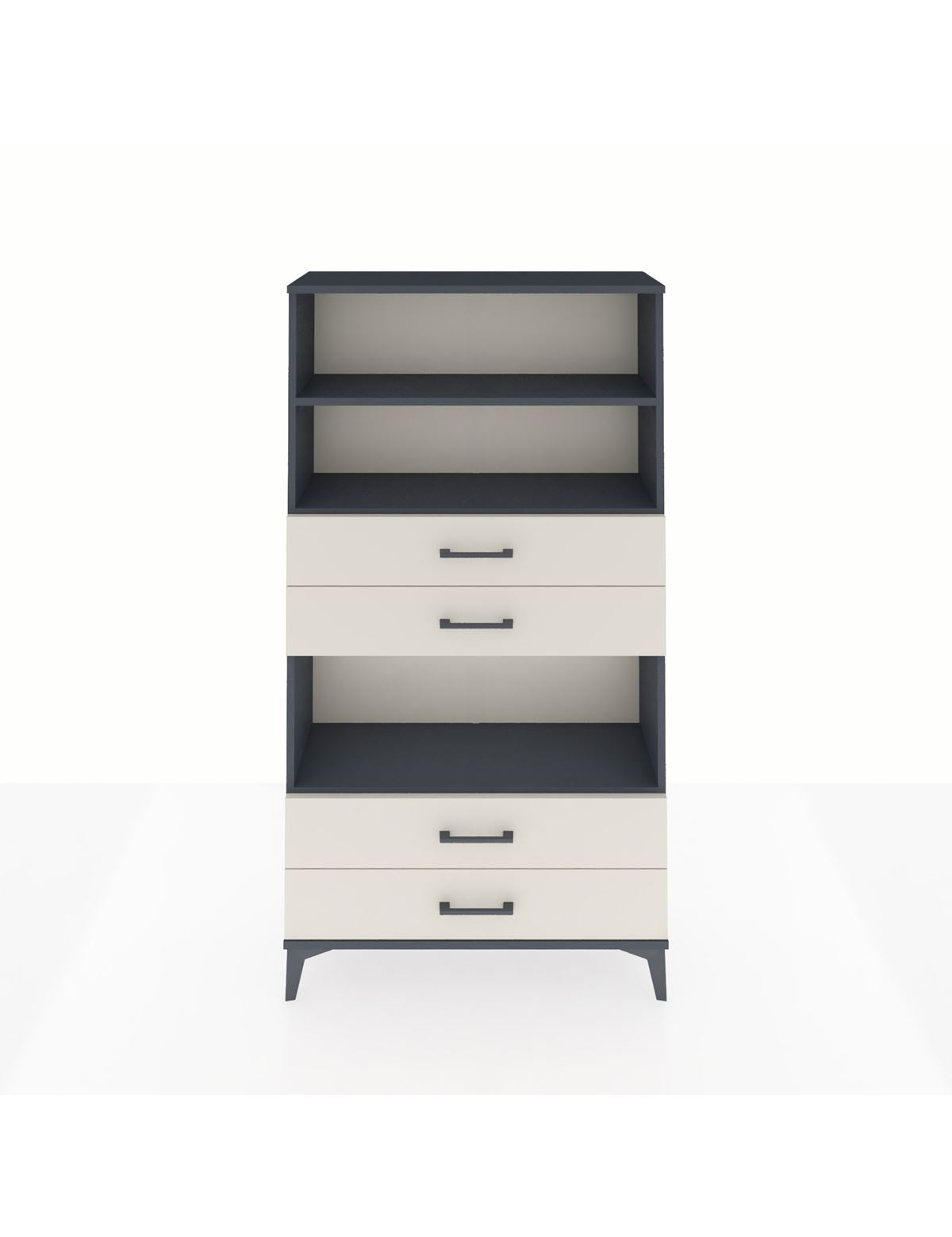 Arges Dolap 3 Raflı 4 Çekmeceli 88x30x163 Antrasit-Aytaşı