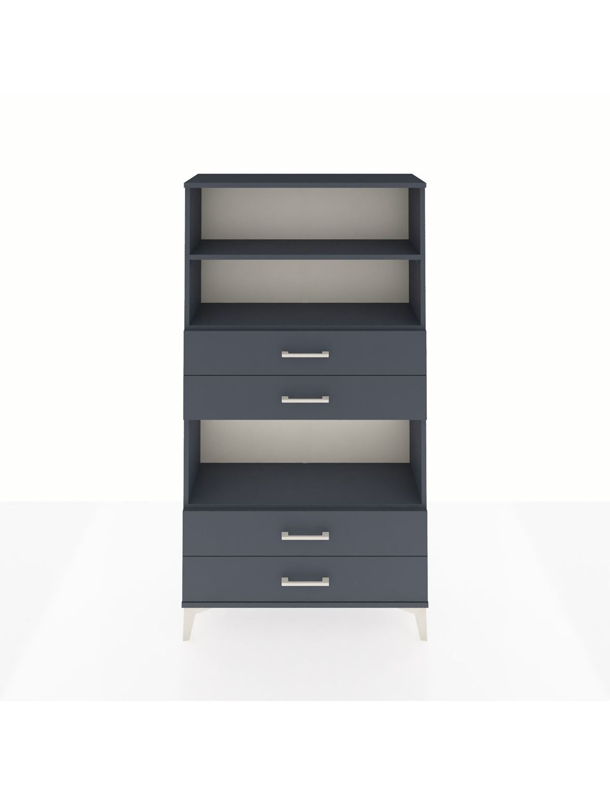 Arges Dolap 3 Raflı 4 Çekmeceli 88x30x163 Antrasit-Antrasit