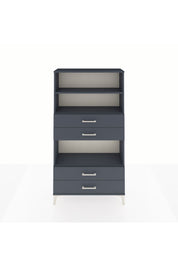 Arges Dolap 3 Raflı 4 Çekmeceli 88x30x163 Antrasit-Antrasit