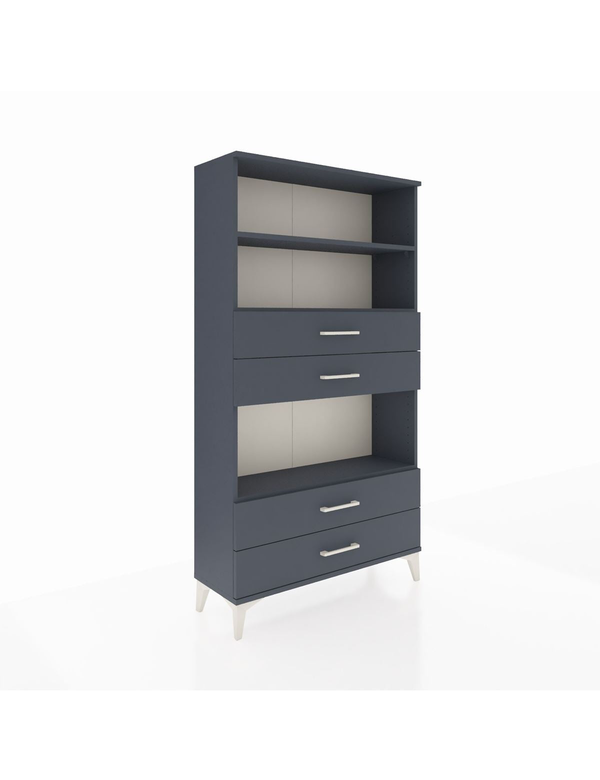 Arges Dolap 3 Raflı 4 Çekmeceli 88x30x163 Antrasit-Antrasit