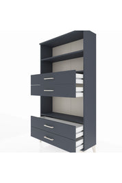 Arges Dolap 3 Raflı 4 Çekmeceli 88x30x163 Antrasit-Antrasit