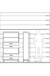 Arges Dolap 3 Raflı 4 Çekmeceli 88x30x163 Antrasit-Antrasit