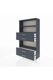 Arges Dolap 3 Raflı 4 Çekmeceli 88x30x163 Antrasit-Antrasit