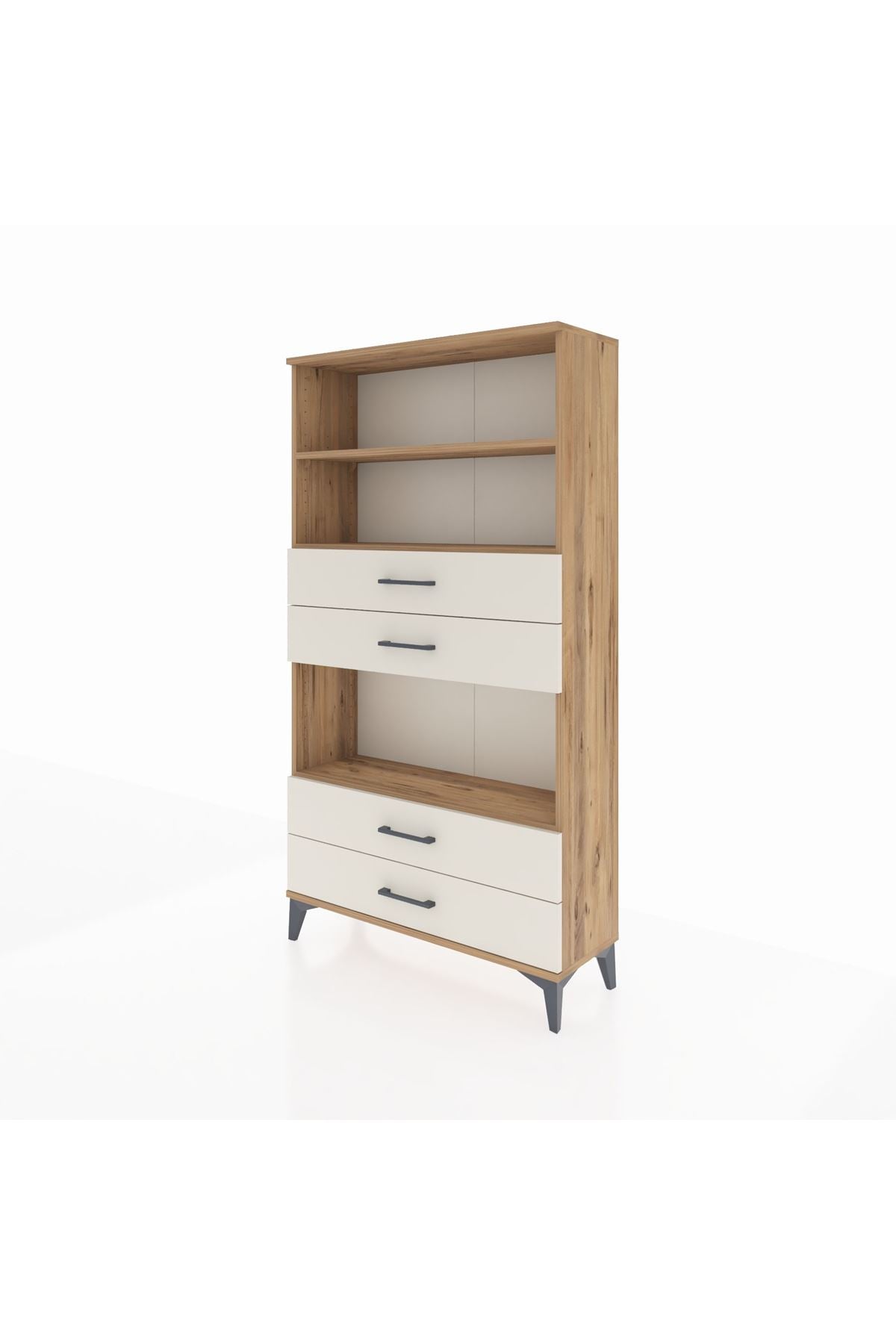 Arges Dolap 3 Raflı 4 Çekmeceli 88x30x163 Çam-Aytaşı