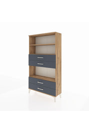 Arges Dolap 3 Raflı 4 Çekmeceli 88x30x163 Çam-Antrasit