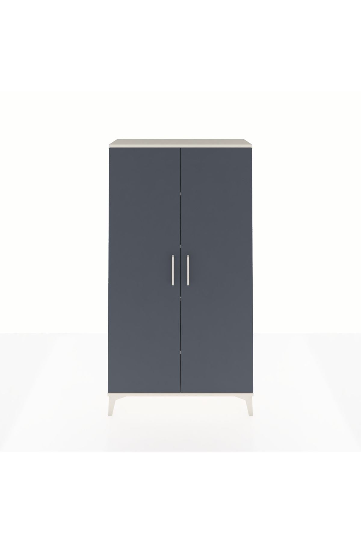 Arges Dolap 4 Raflı 2 Kapaklı 88x30x163 Aytaşı-Antrasit