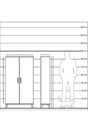 Arges Dolap 4 Raflı 2 Kapaklı 88x30x163 Aytaşı-Antrasit