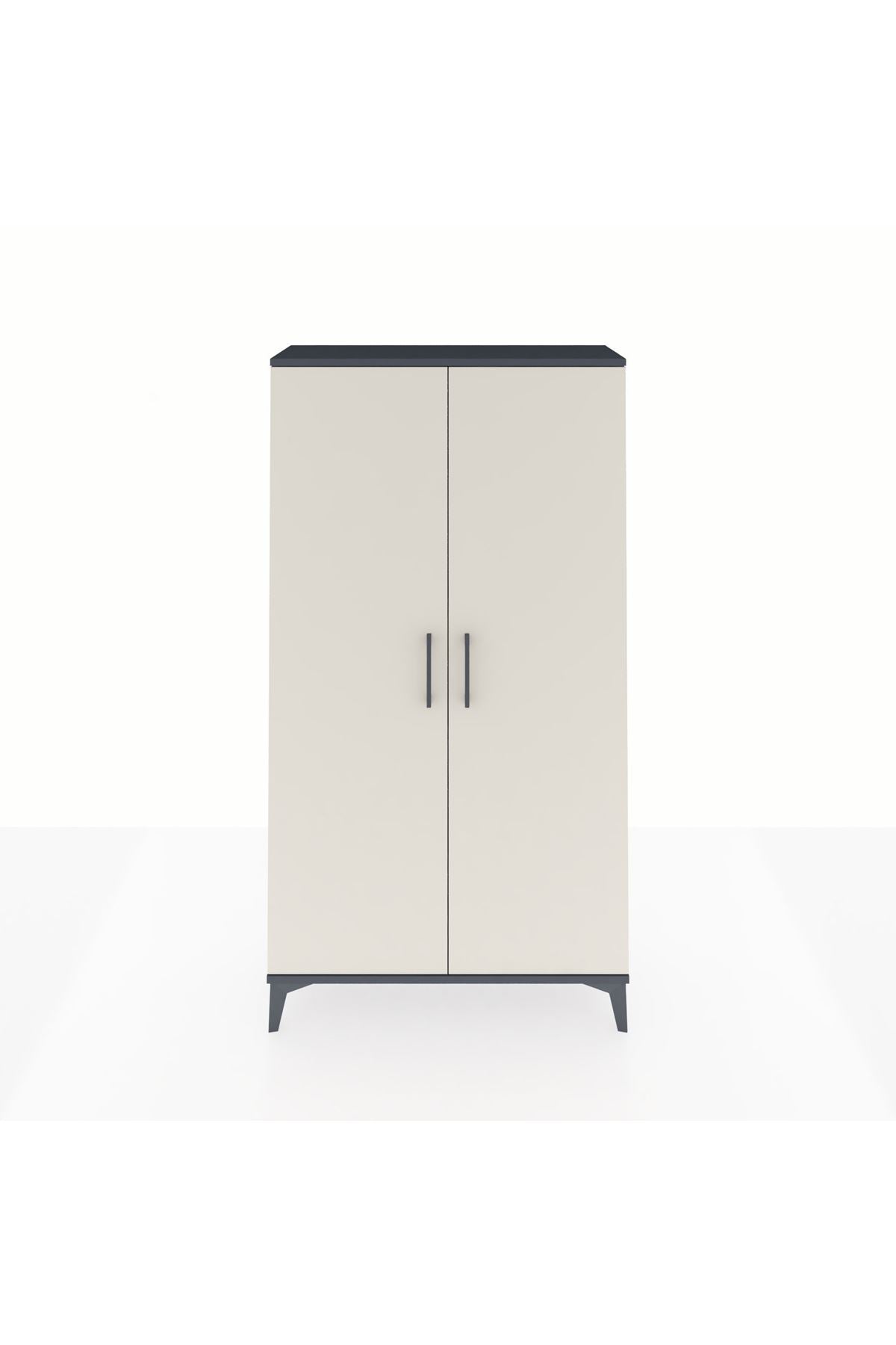 Arges Dolap 4 Raflı 2 Kapaklı 88x30x163 Antrasit-Aytaşı