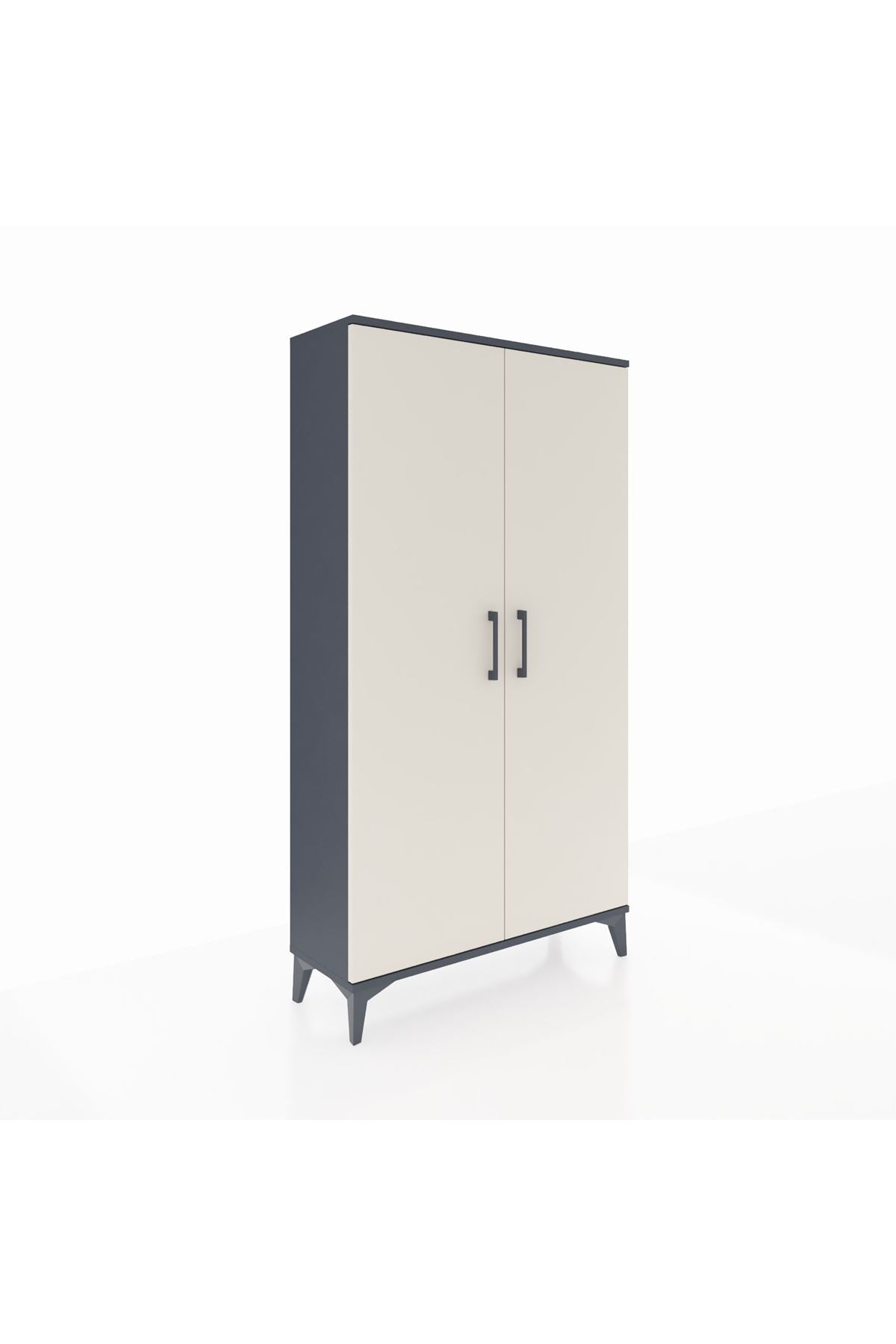 Arges Dolap 4 Raflı 2 Kapaklı 88x30x163 Antrasit-Aytaşı