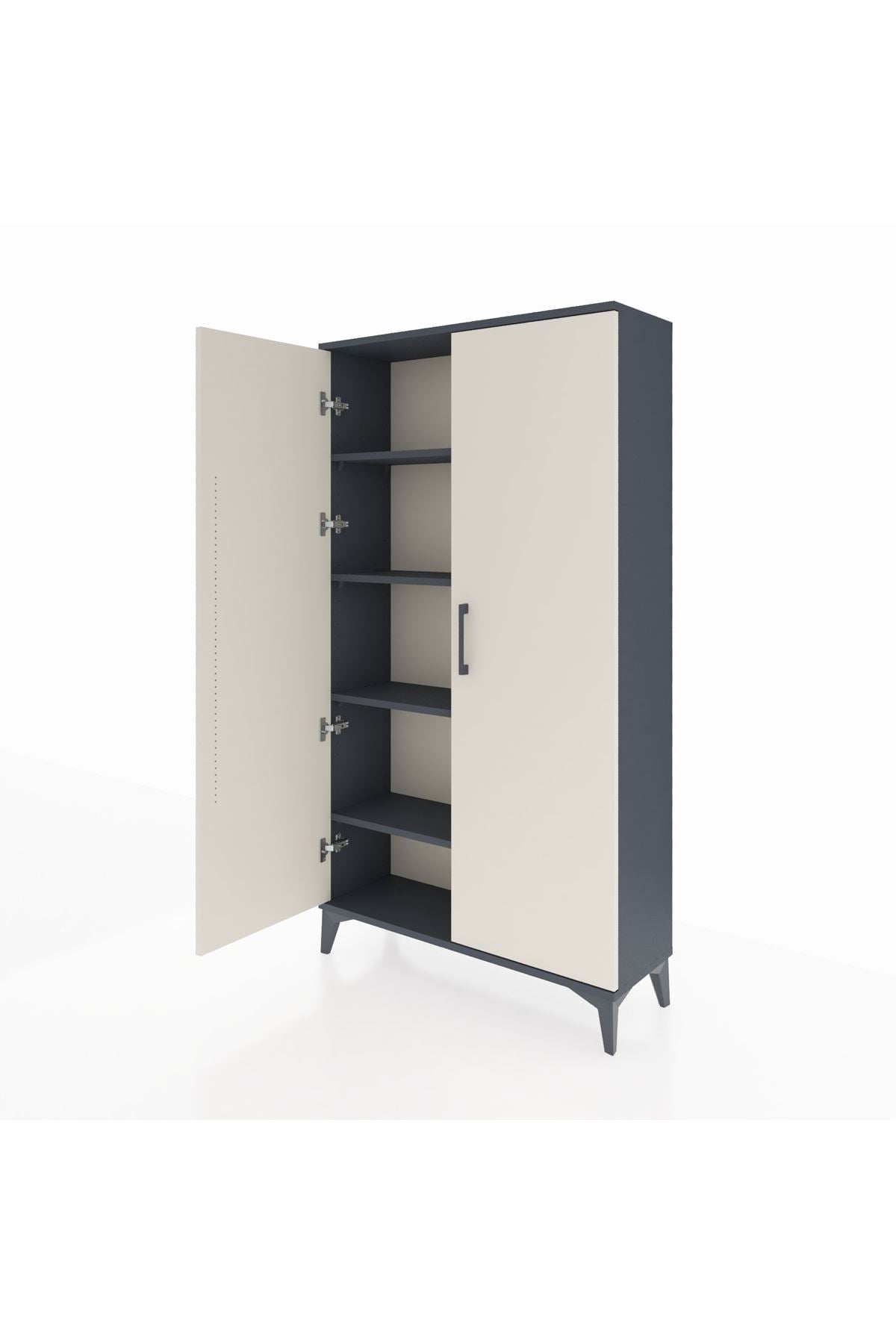 Arges Dolap 4 Raflı 2 Kapaklı 88x30x163 Antrasit-Aytaşı