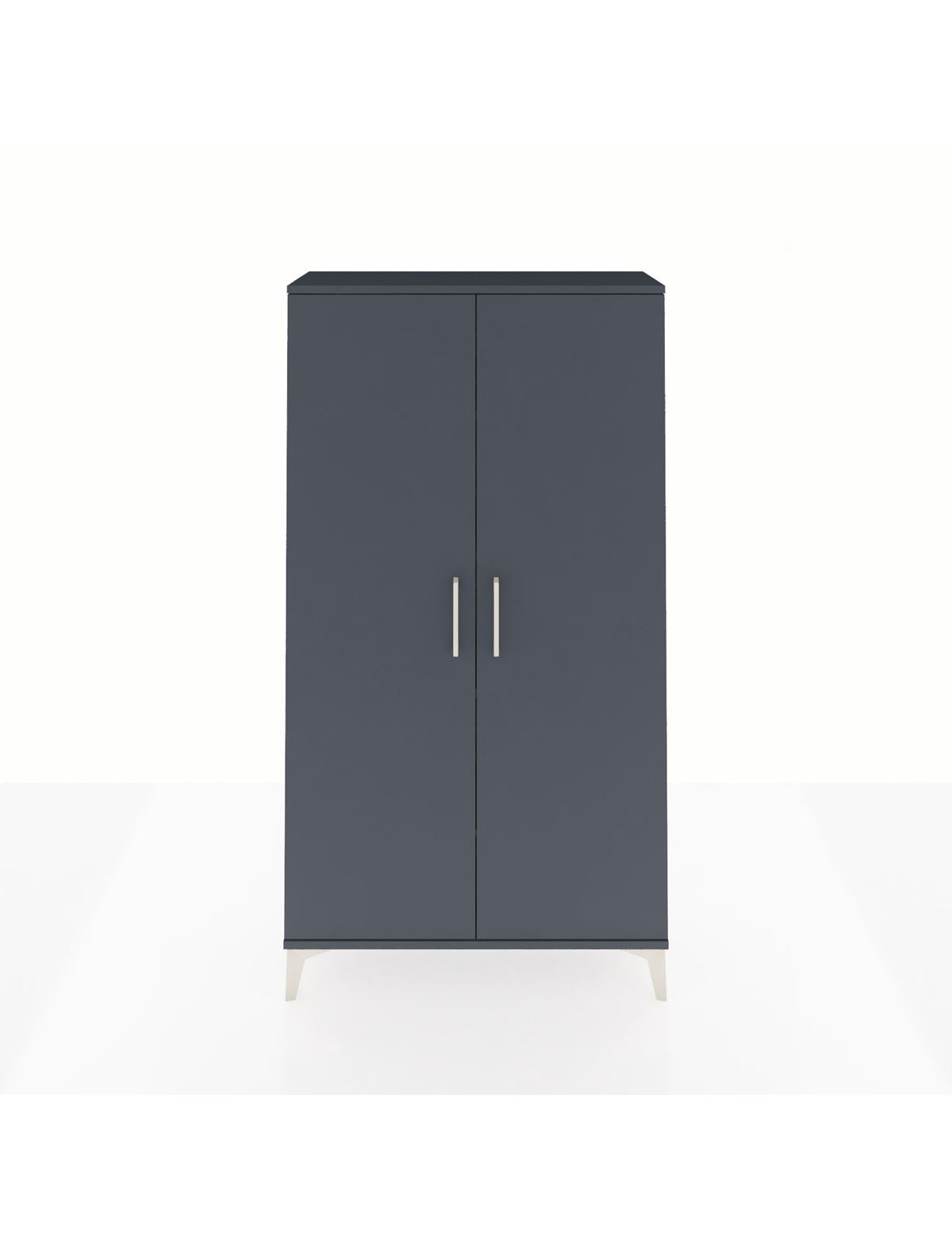 Arges Dolap 4 Raflı 2 Kapaklı 88x30x163 Antrasit-Antrasit