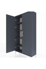 Arges Dolap 4 Raflı 2 Kapaklı 88x30x163 Antrasit-Antrasit