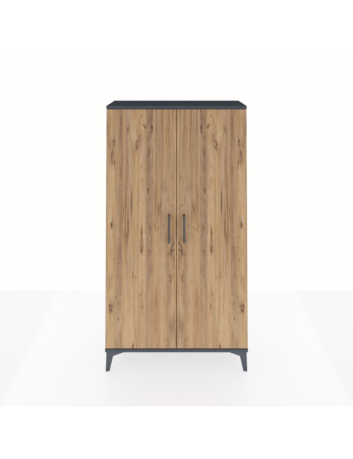 Arges Dolap 4 Raflı 2 Kapaklı 88x30x163 Antrasit-Çam