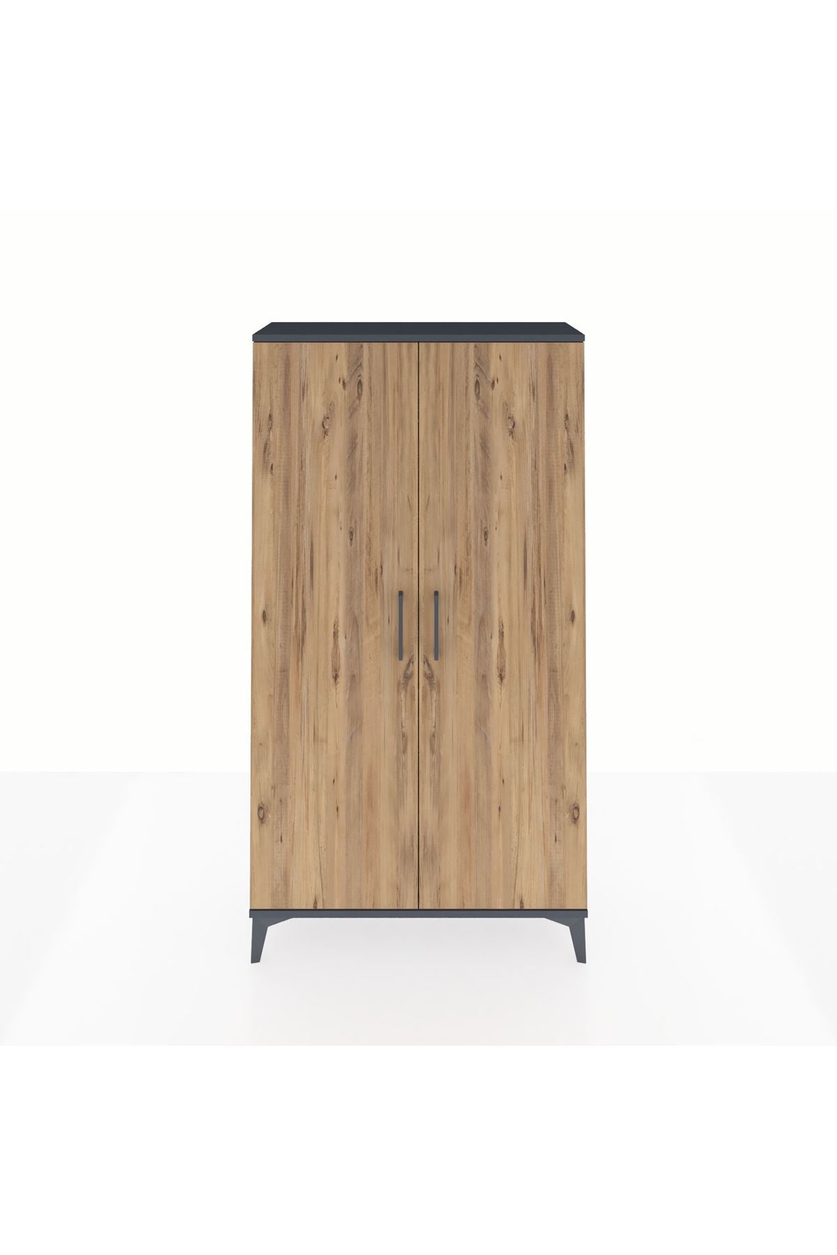 Arges Dolap 4 Raflı 2 Kapaklı 88x30x163 Antrasit-Çam