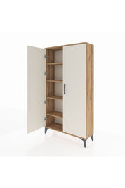 Arges Dolap 4 Raflı 2 Kapaklı 88x30x163 Çam-Aytaşı