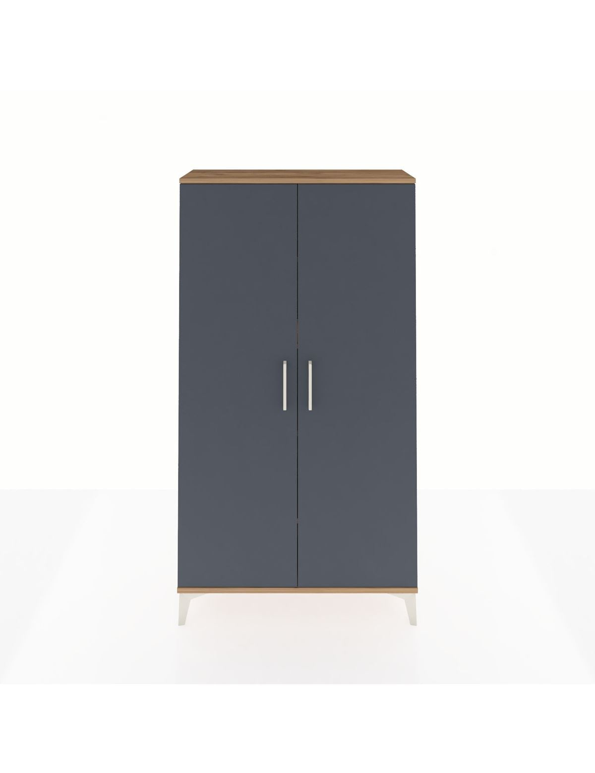 Arges Dolap 4 Raflı 2 Kapaklı 88x30x163 Çam-Antrasit