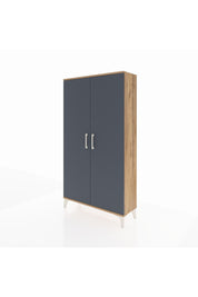 Arges Dolap 4 Raflı 2 Kapaklı 88x30x163 Çam-Antrasit