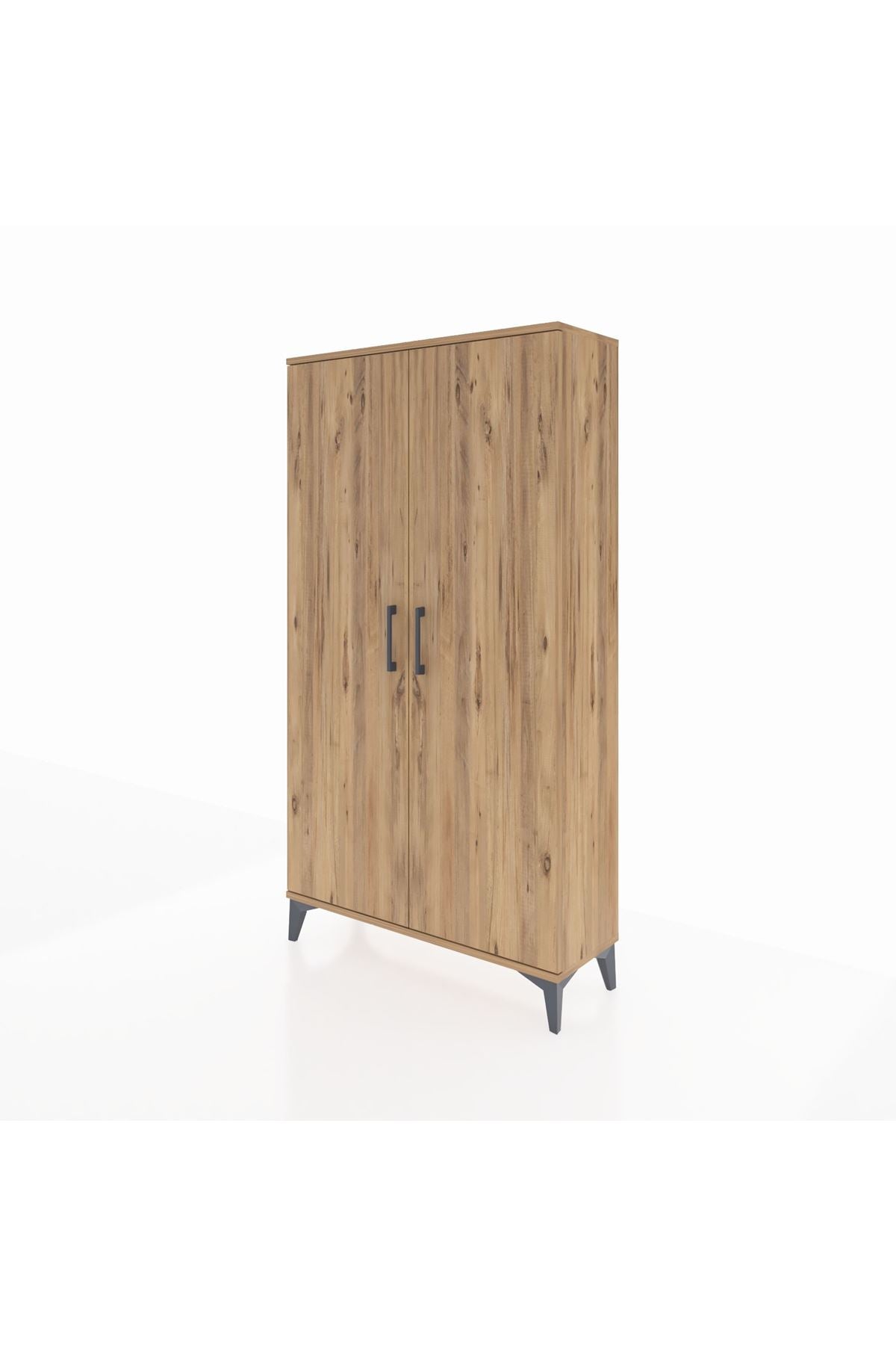 Arges Dolap 4 Raflı 2 Kapaklı 88x30x163 Çam-Çam