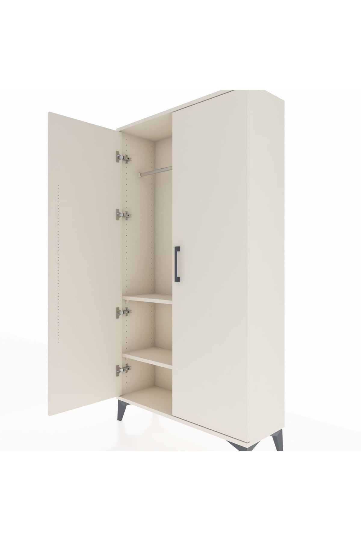 Arges Dolap 2 Raflı Kapaklı Tek Askılı 88x30x163 Aytaşı-Aytaşı