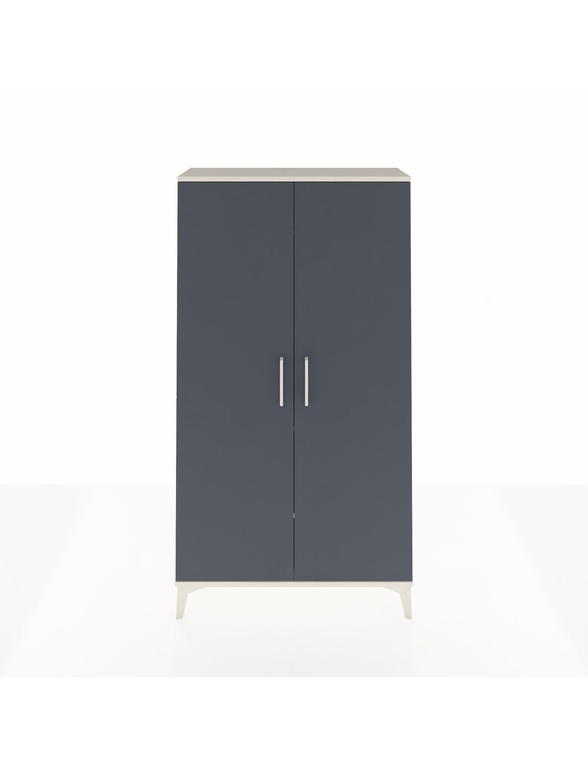 Arges Dolap 2 Raflı Kapaklı Tek Askılı 88x30x163 Aytaşı-Antrasit