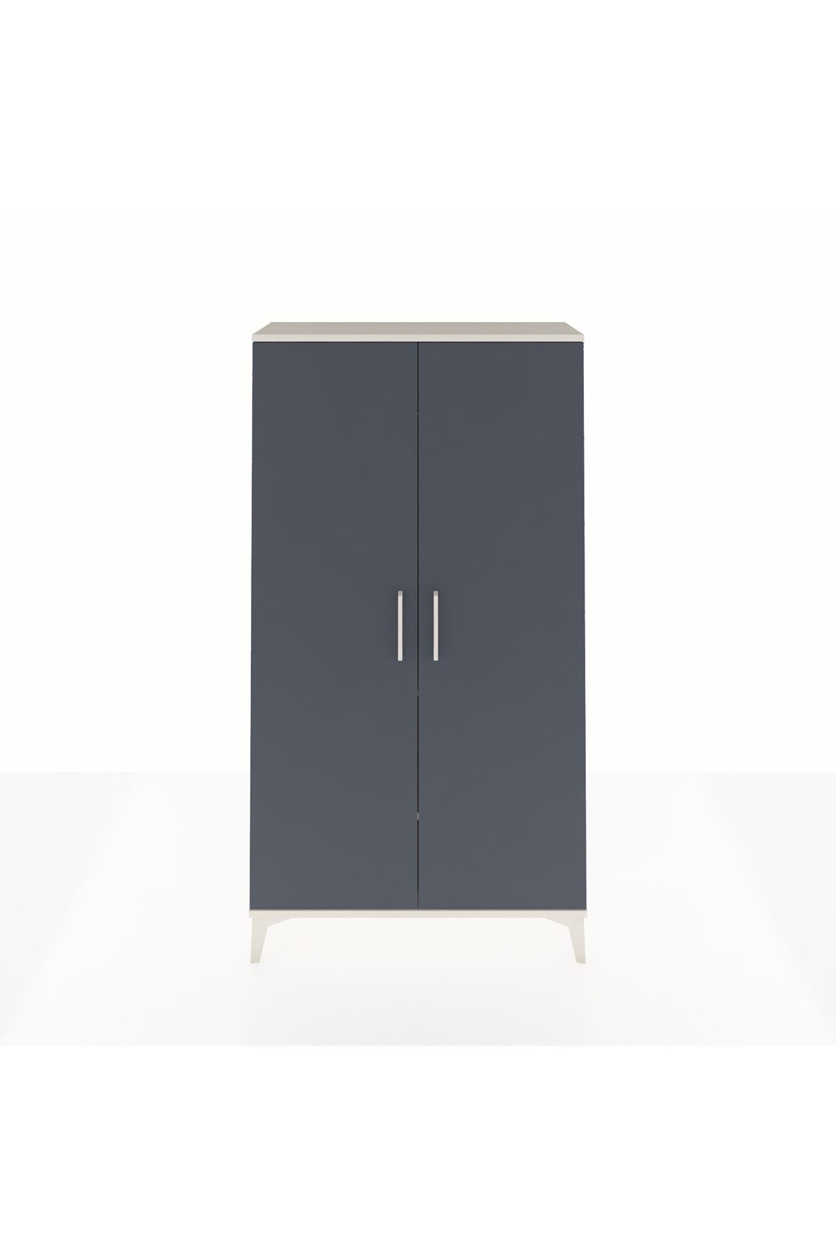 Arges Dolap 2 Raflı Kapaklı Tek Askılı 88x30x163 Aytaşı-Antrasit