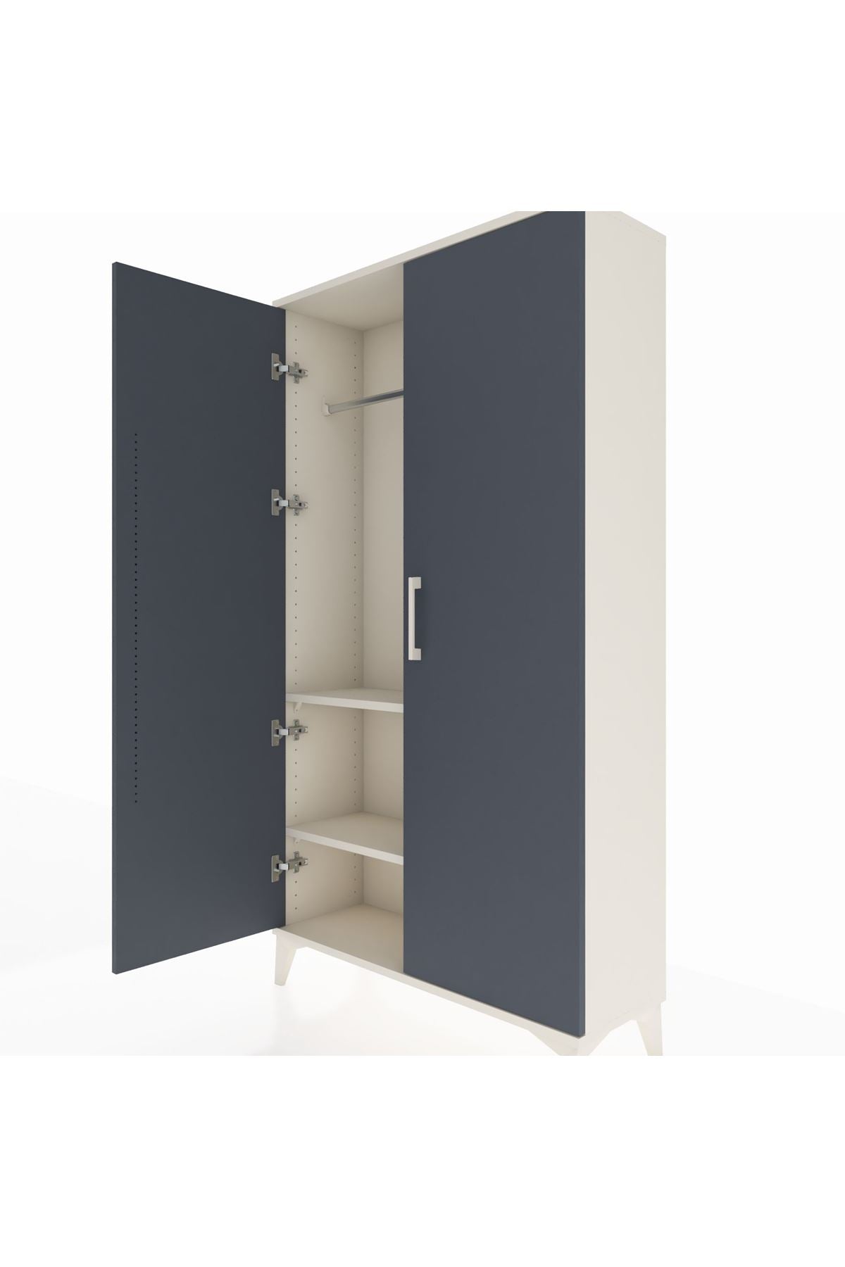 Arges Dolap 2 Raflı Kapaklı Tek Askılı 88x30x163 Aytaşı-Antrasit