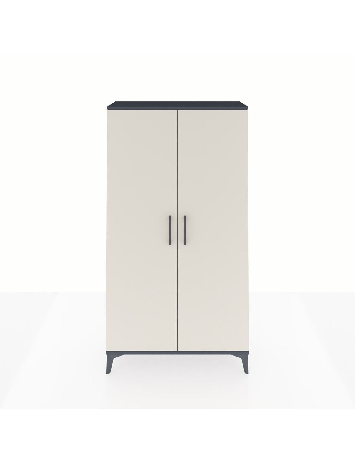 Arges Dolap 2 Raflı Kapaklı Tek Askılı 88x30x163 Antrasit-Aytaşı