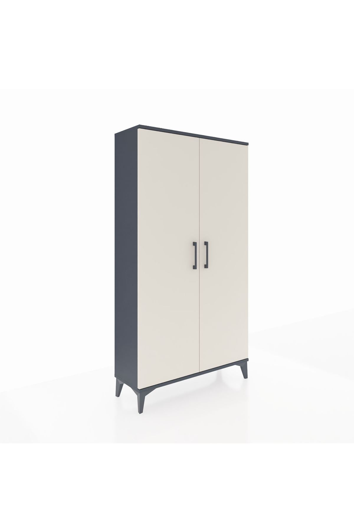 Arges Dolap 2 Raflı Kapaklı Tek Askılı 88x30x163 Antrasit-Aytaşı