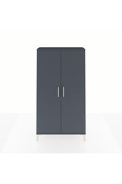 Arges Dolap 2 Raflı Kapaklı Tek Askılı 88x30x163 Antrasit-Antrasit