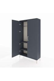 Arges Dolap 2 Raflı Kapaklı Tek Askılı 88x30x163 Antrasit-Antrasit