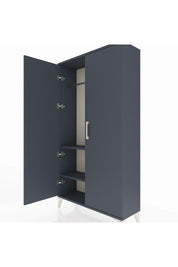 Arges Dolap 2 Raflı Kapaklı Tek Askılı 88x30x163 Antrasit-Antrasit