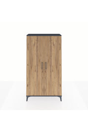 Arges Dolap 2 Raflı Kapaklı Tek Askılı 88x30x163 Antrasit-Çam