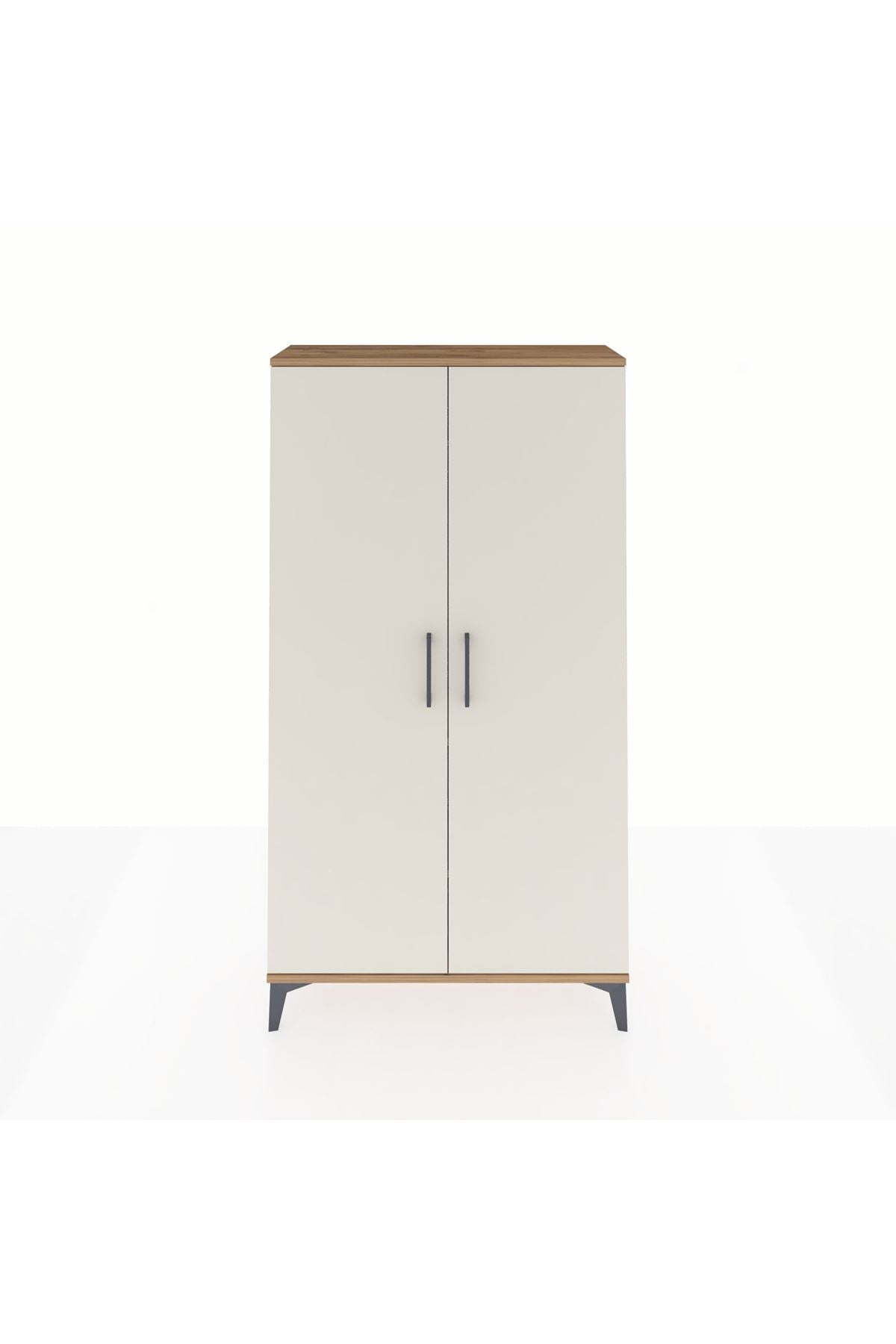Arges Dolap 2 Raflı Kapaklı Tek Askılı 88x30x163 Çam-Aytaşı