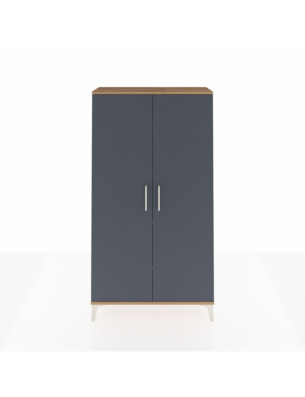 Arges Dolap 2 Raflı Kapaklı Tek Askılı 88x30x163 Çam-Antrasit