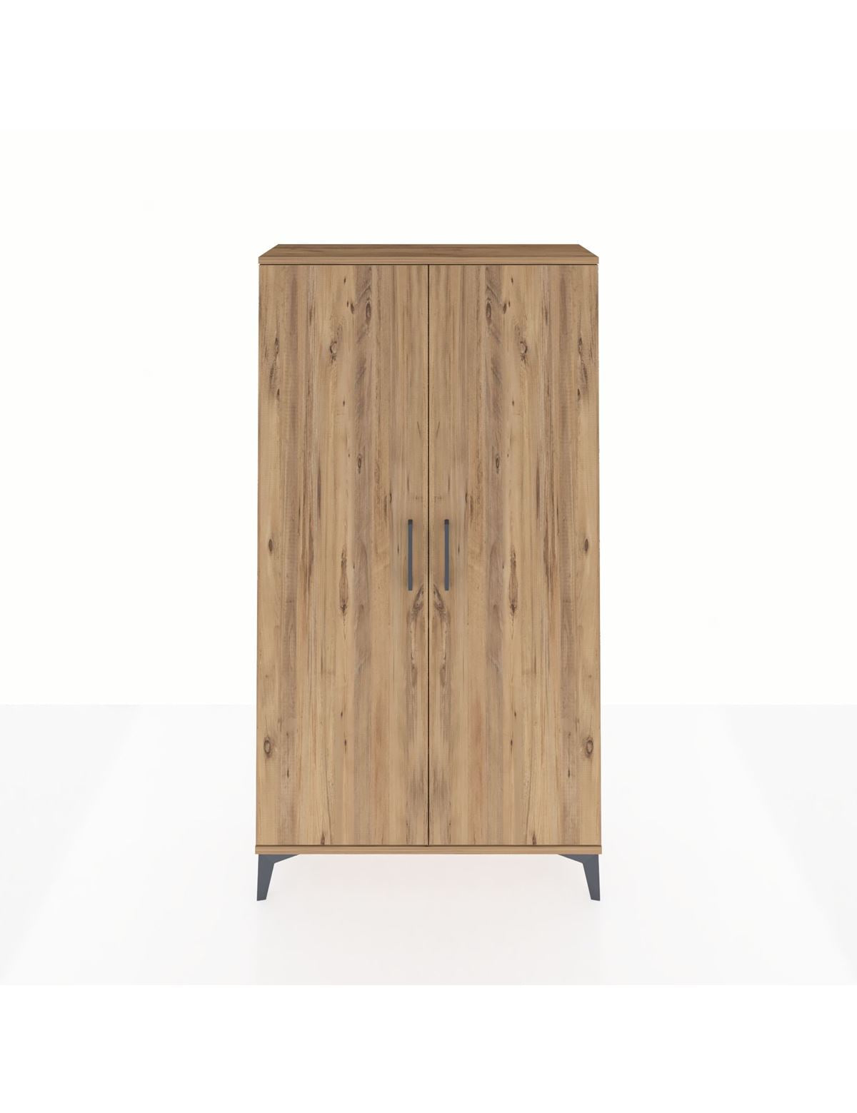 Arges Dolap 2 Raflı Kapaklı Tek Askılı 88x30x163 Çam-Çam