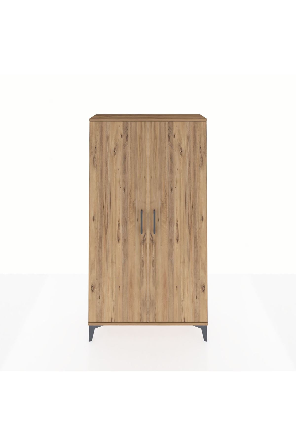 Arges Dolap 2 Raflı Kapaklı Tek Askılı 88x30x163 Çam-Çam