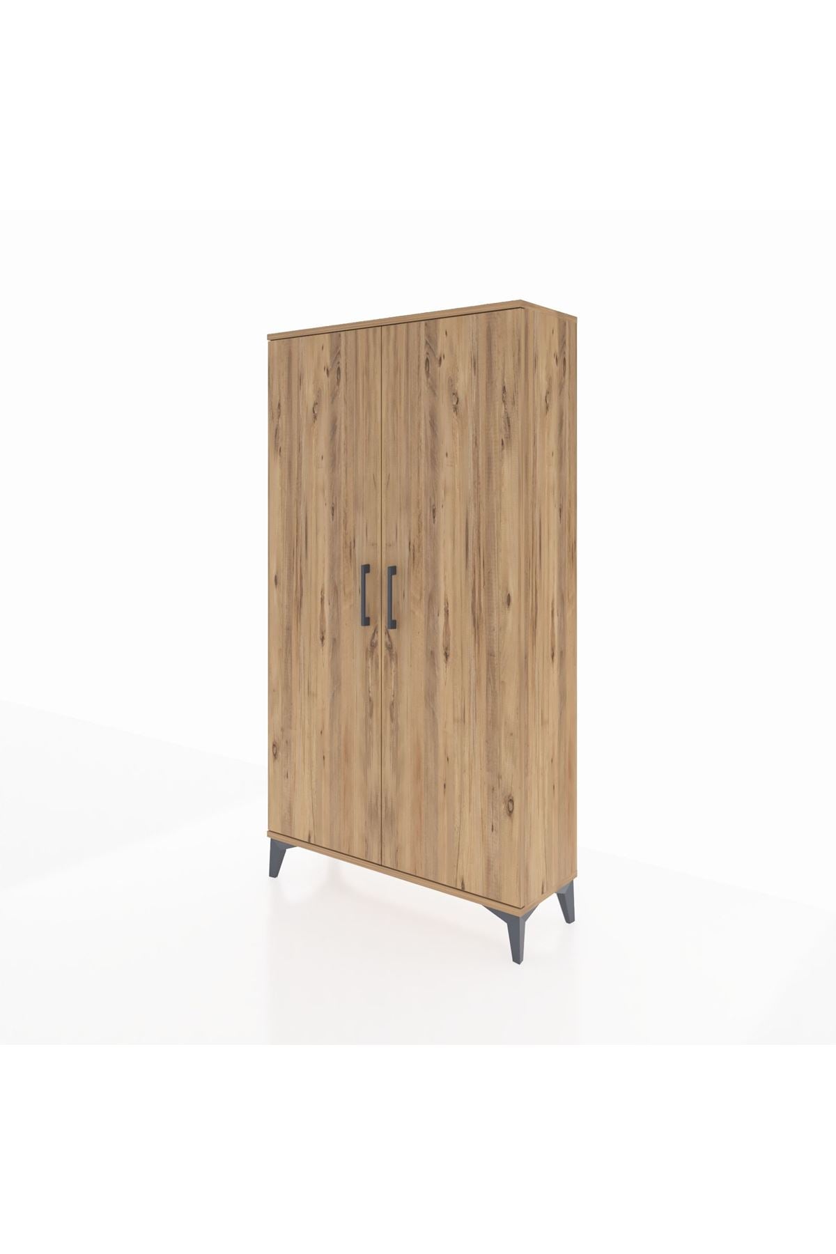 Arges Dolap 2 Raflı Kapaklı Tek Askılı 88x30x163 Çam-Çam