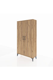 Arges Dolap 2 Raflı Kapaklı Tek Askılı 88x30x163 Çam-Çam