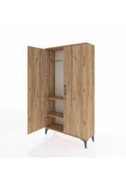 Arges Dolap 2 Raflı Kapaklı Tek Askılı 88x30x163 Çam-Çam