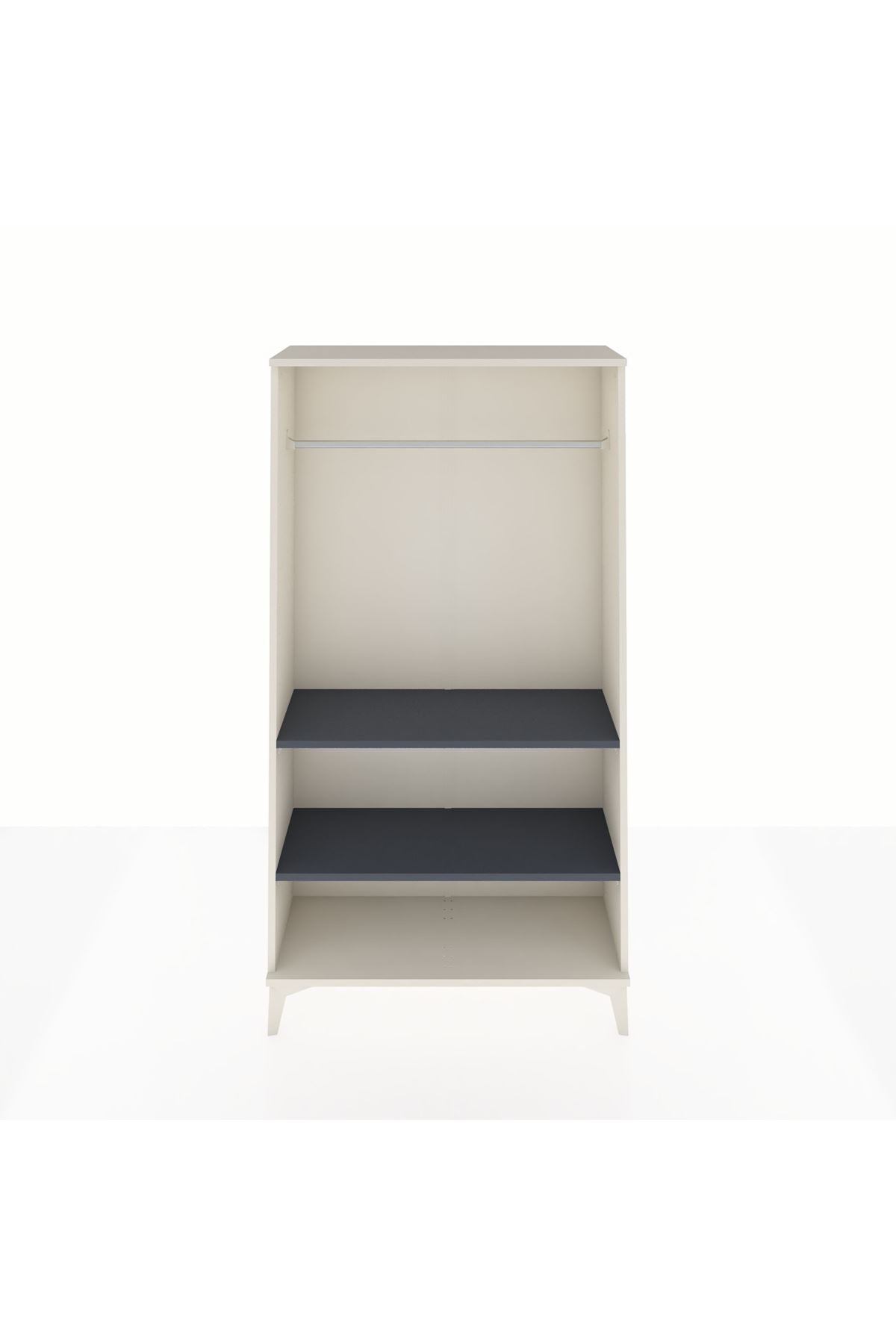 Arges Dolap 2 Raflı Kapaklı Tek Askılı 88x30x163 Aytaşı-Antrasit