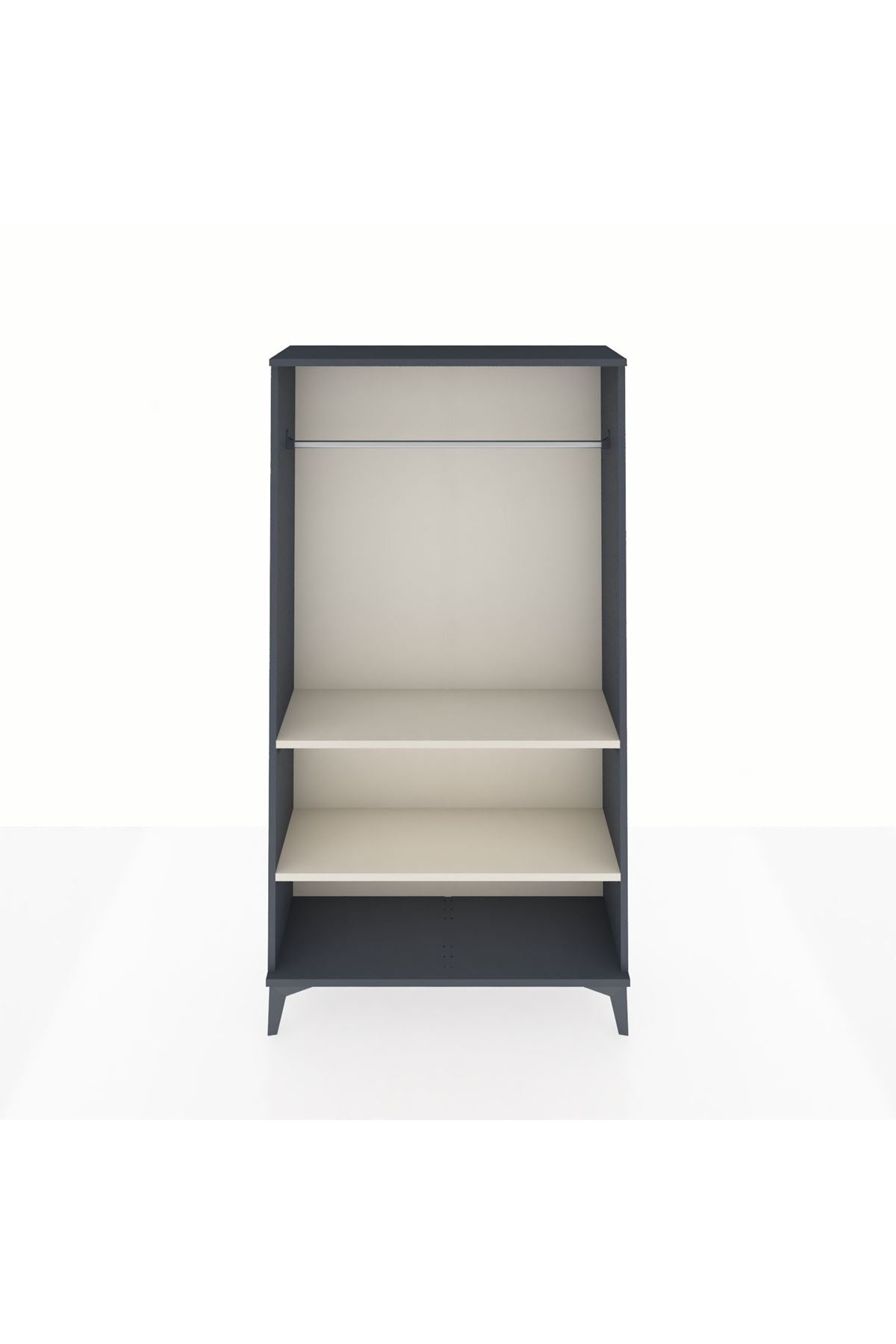 Arges Dolap 2 Raflı Kapaklı Tek Askılı 88x30x163 Antrasit-Aytaşı
